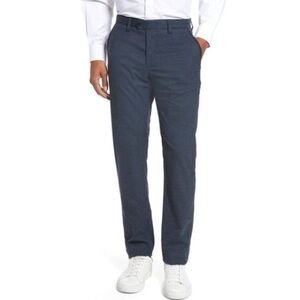 Ted Baker London Textured Navy Blue Trousers Size 36R/32L